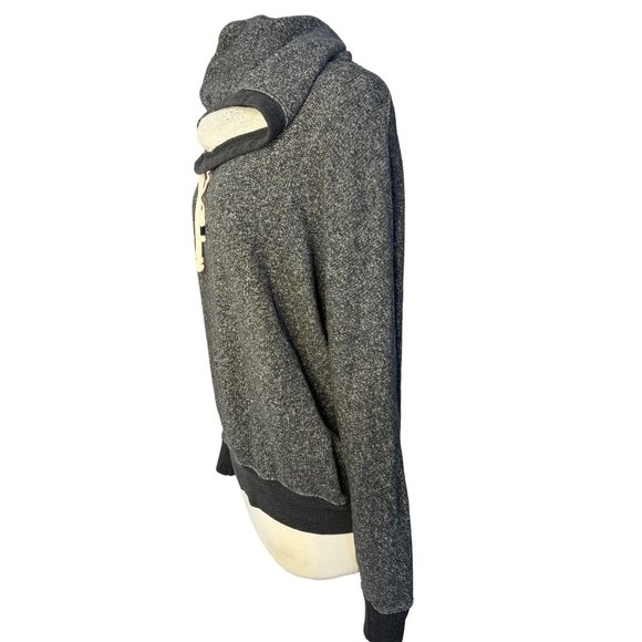 TNA Men's L funnel hoodie sweatshirt gray long sleeve stretch pop over - Picture 2 of 9